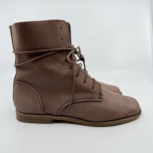 OLUKAI 'O LAILA Full Grain LEATHER LACE‎ UP FOLDABLE BOOTS Java Women 7 Hawaii